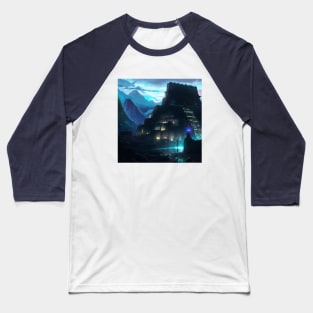 Machu Picchu in a Cyberpunk Future Baseball T-Shirt